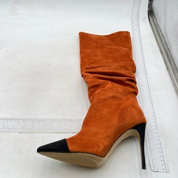 Brown Women Versatile Stretchy Knee High Boo Stiletto Heel Pull On Slouchy Boots
